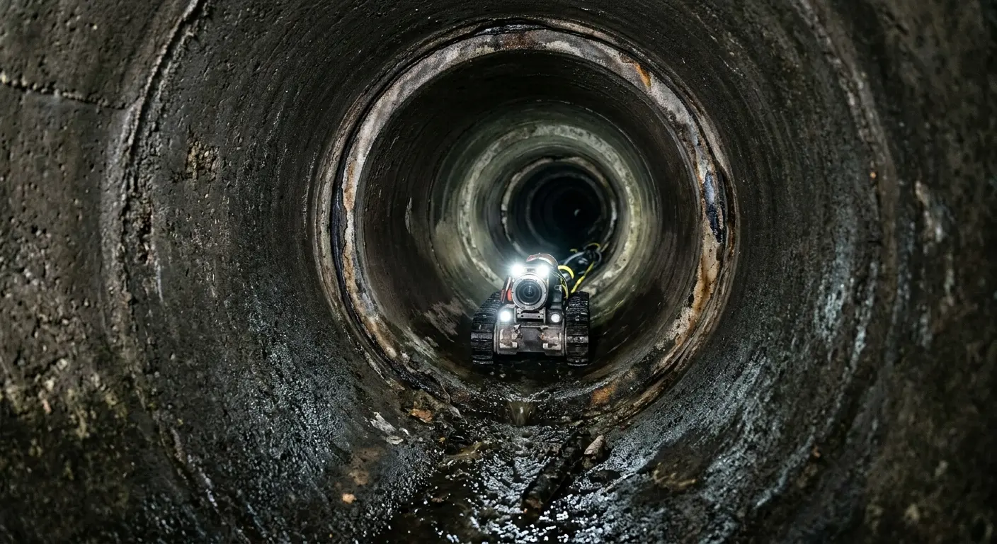 Robotic sewer camera inspecting pipe interior for Drain Snake Service in Cape Canaveral